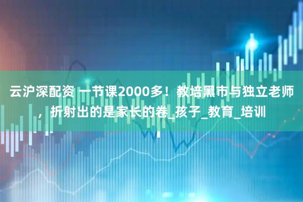 云沪深配资 一节课2000多！教培黑市与独立老师，折射出的是家长的卷_孩子_教育_培训